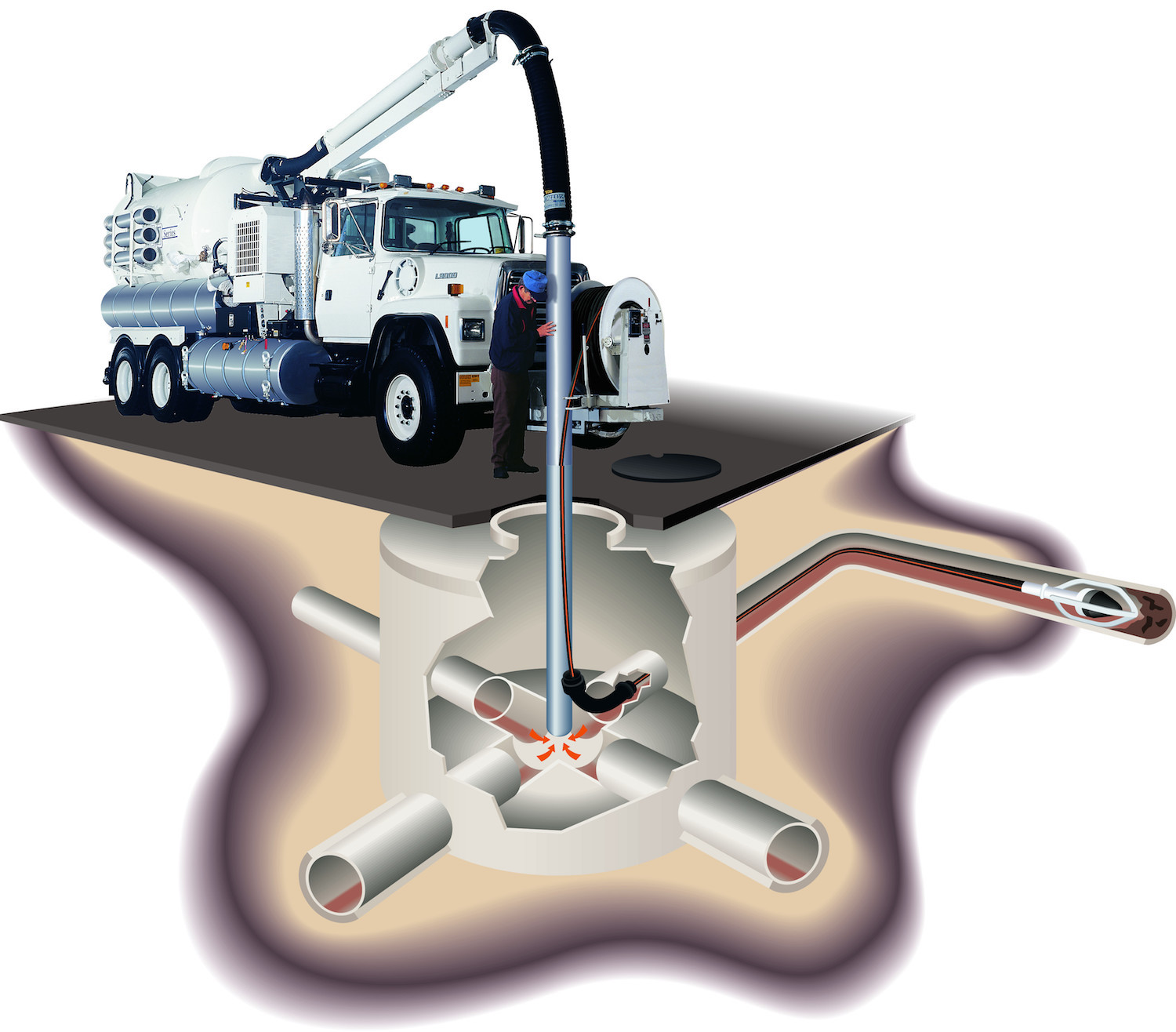 Vactor illustration underground