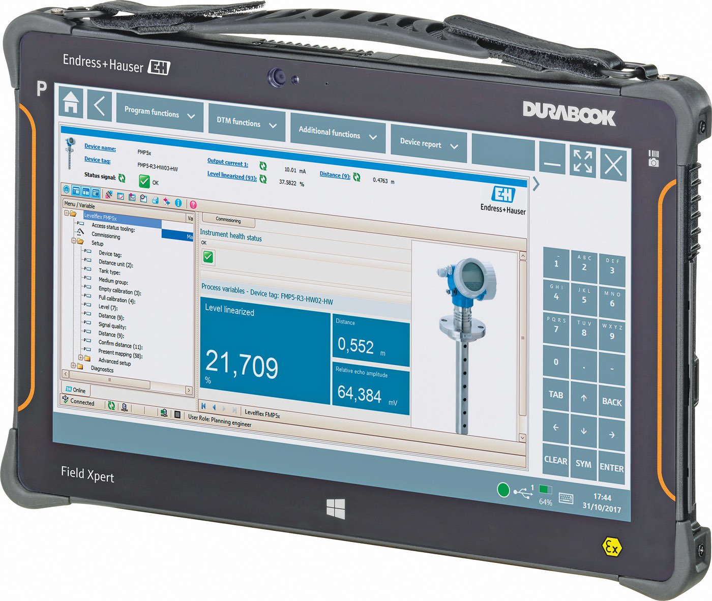 Endress+Hauser Field Xpert SMT70 tablet PC