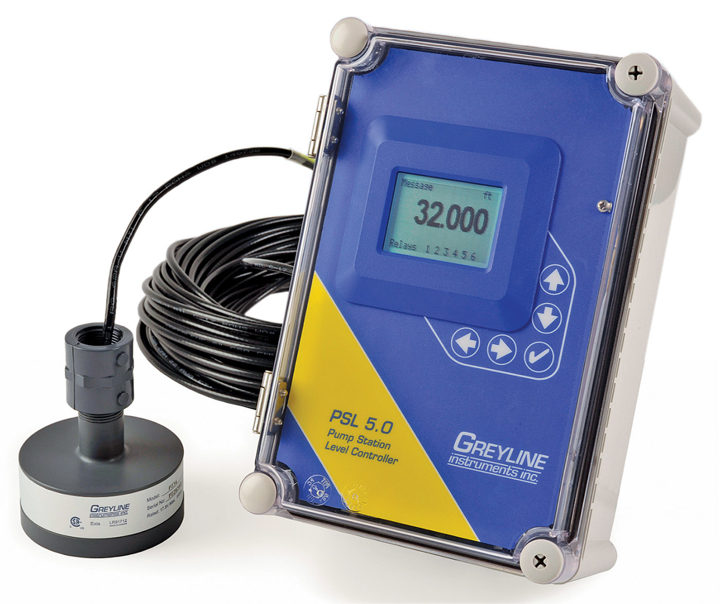 Control Panel - Greyline Instruments PSL 5.0 Hybrid Pump Station Level Controller