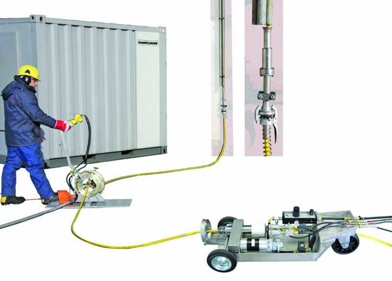 Waterblasting - High-pressure hose rotating system