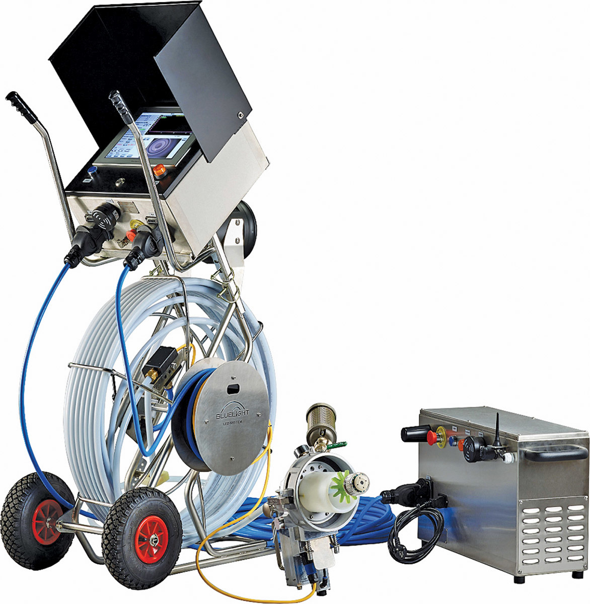 Hammerhead trenchless bluelight led system