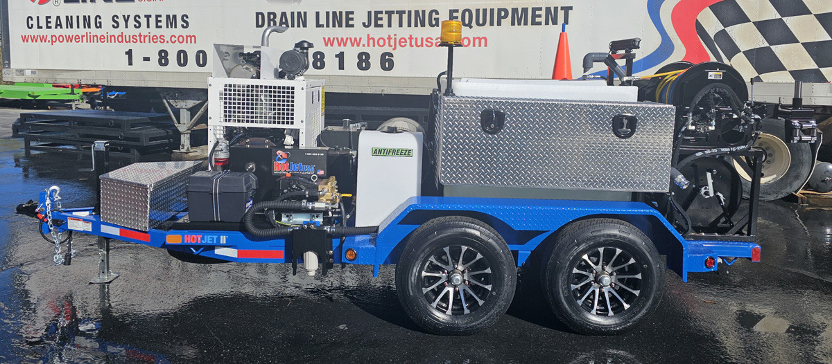 Hotjet usa 20 gpm turbo diesel trailer jetter