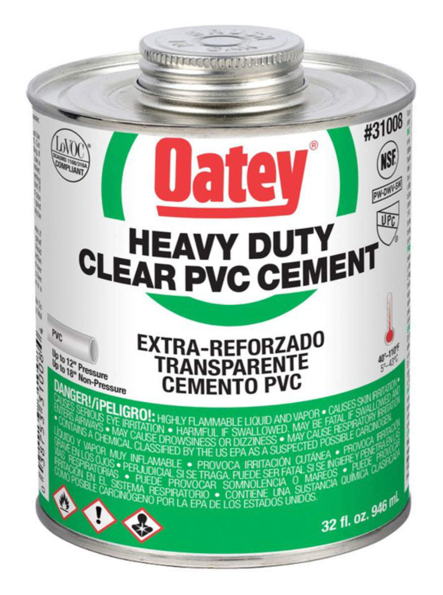 Oatey heavy duty clear pvc cement