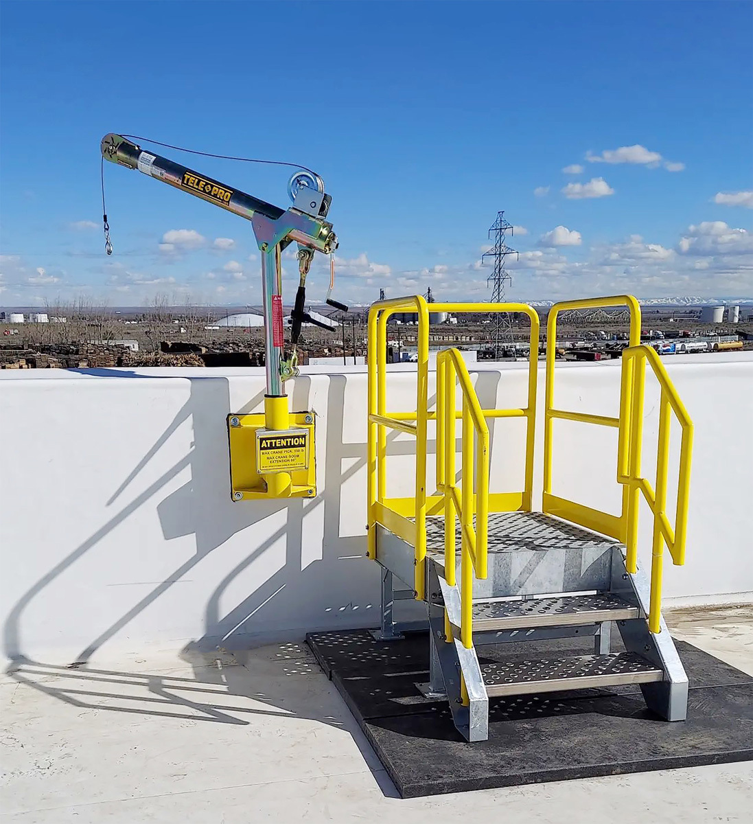 Tele pro davit rooftop davit safety system