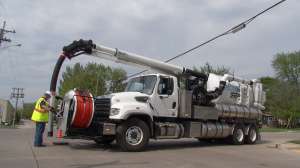 Vactor sewer cleaning