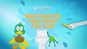 Mascots teaching wastewater treatment