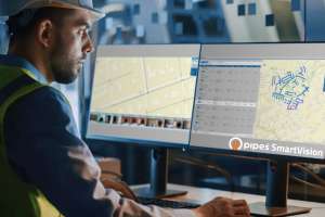 Desk Man with Smart Vision Logo