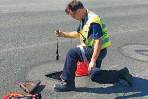 Acoustic Sensors Are Attached To The Outside Of The Pipe To Conduct Condition Assessment Measurements And Listen For The Presence Of Leaks