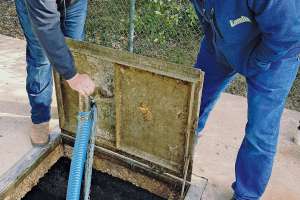 At The Deer Haven Lift Station In Llano County Texas Tim Webb Operations Manager Left With Art Savage From Landia