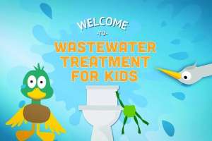Mascots teaching wastewater treatment
