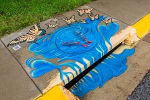 Artful Storm Drains Spread the Message about Water Pollution