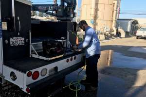 Valve service team comes prepared with replacement parts