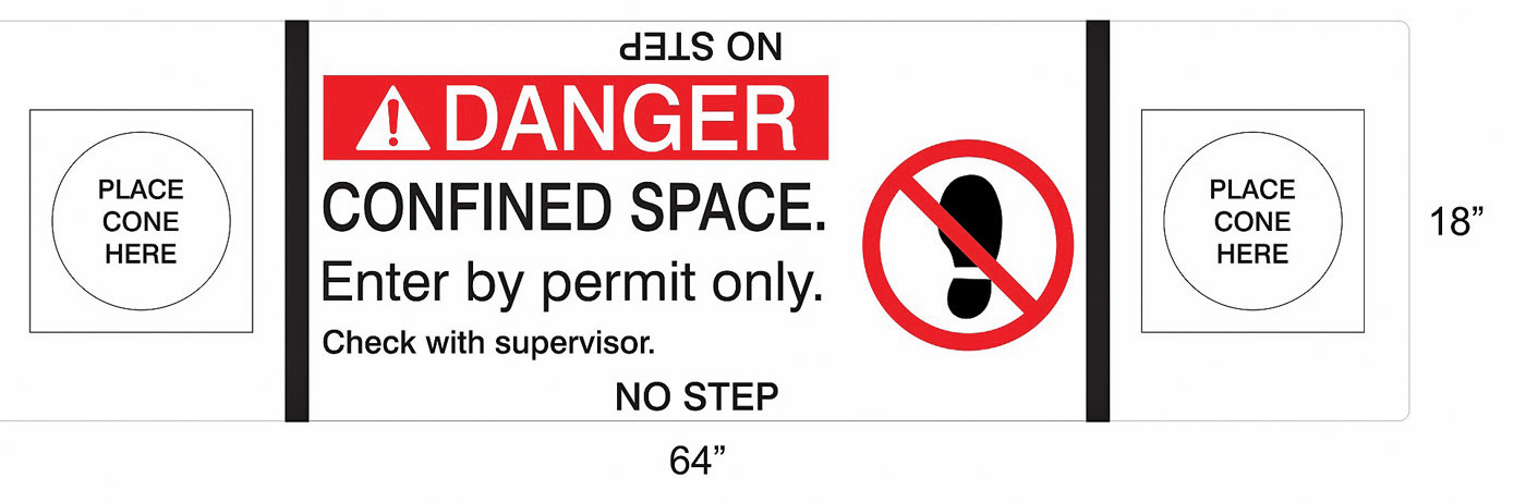 Uticom Systems U1864D confined space cover sign