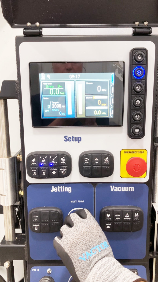 Vactor controls jetright