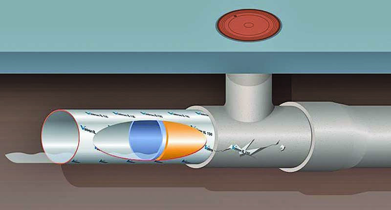 Valeron sewage pipe rehabilitation pre-liner